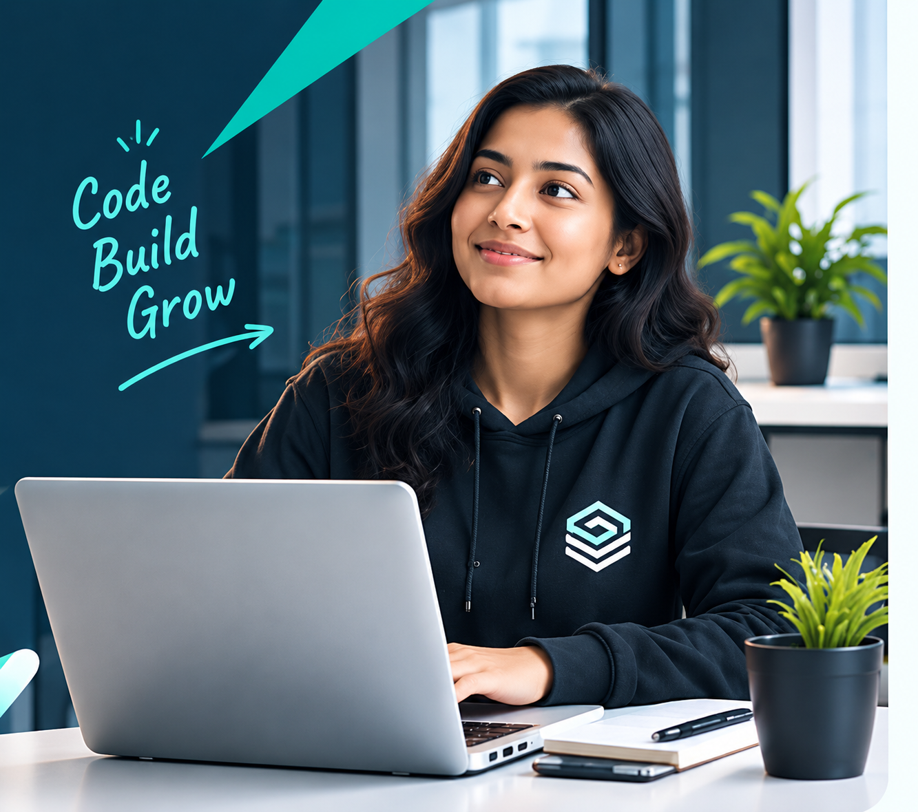 cloud engineer working at a laptop